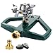 Arroseur automatique à 360 degrés avec base de système de jardin, grande surface, arroseurs à pulsion en métal robuste pour cour, pelouse, jardin, eau, pelouse, herbe à impact oscillant (1, vert)