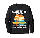 sloth kayak team we will get there - divertente kayak kayak maglia a manica