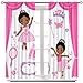 DDCBNS Cute Ballet Girls Curtains,Lovely Cartoon Little Girls Window Curtains for Girls Bedroom Living Room Nursery Baby Room Dancing Room Lovely Girl Drapes 2 Panel Set,Total Size 42 x 45 Inch
