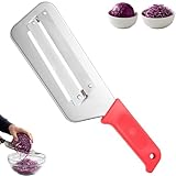 Cabbage Shredder for Coleslaw, Profi Krauthobel für die Küche, Manueller Kohlschneider Edelstahl für Sauerkraut & Salat, Ergonomischer Gemüsehobel Schneider (Rot)