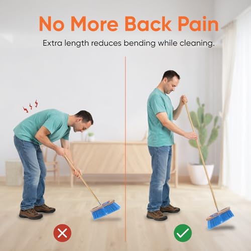 Superio Wood Broom Handle (72 Inch) Great for Most Brooms, Mops, Garden Rakes, Fitness Pole, Garden Hoe - Thumbnail 3