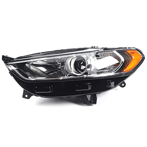 LOYALHEARTDY For 2013 2014 2015 2016Ford Fusion Halogen Headlight 4-Door Sedan Headlamp Left Driver Side Head light Clear Lens Chrome Housing Headlight FO2503304, DS7Z13008B (US Stock)