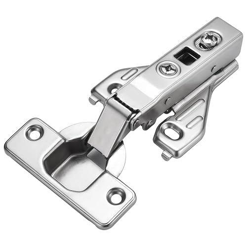 Luokim 2pcs Clip On Face Frame Soft Close Cabinet Hinges Full Overlay Concealed Kitchen Cabinet Hinges Nickel Finish
