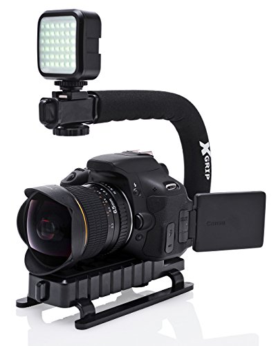 Opteka X-Grip Professional Camera/Camcorder Action Stabilizing Handle With Accessory Shoe For Flash, Mic, Or Video Light (Black) #TOP4