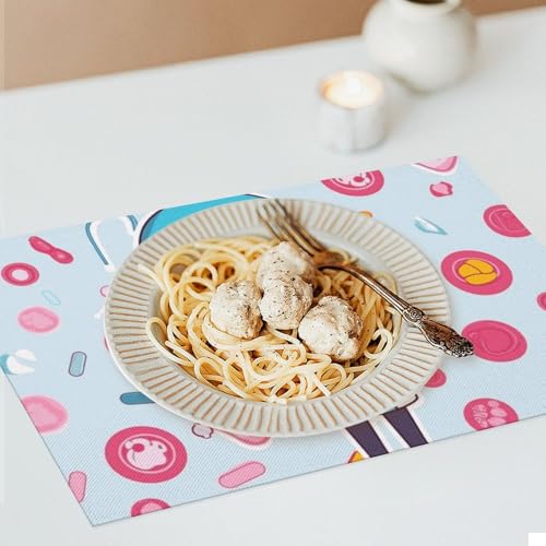 Sets de table mignons en PVC Lot de 6 lavables et imperméables pour table - 8