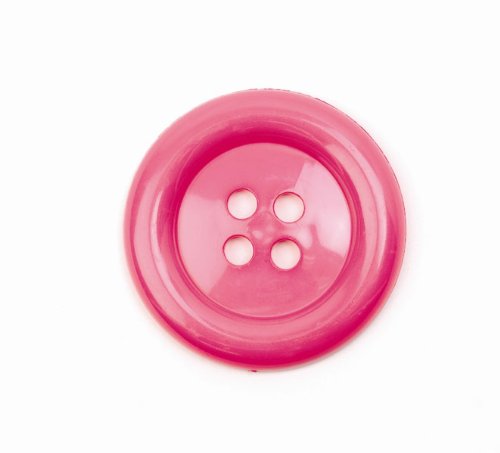 Bouton 4 trous rose 50 mm plastique Crendon BF/8595 mercerie gros diamètre pour manteau