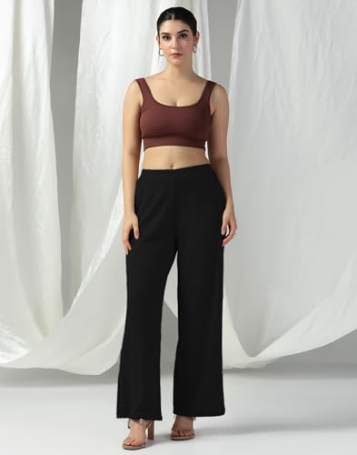 Image of Selvia Women's Lycra Straight Korean Style Trouser, Regular Fit Casual Pants