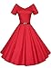 iLover Women 1950s V-Neck Vintage Rockabilly Swing Evening Party Dress