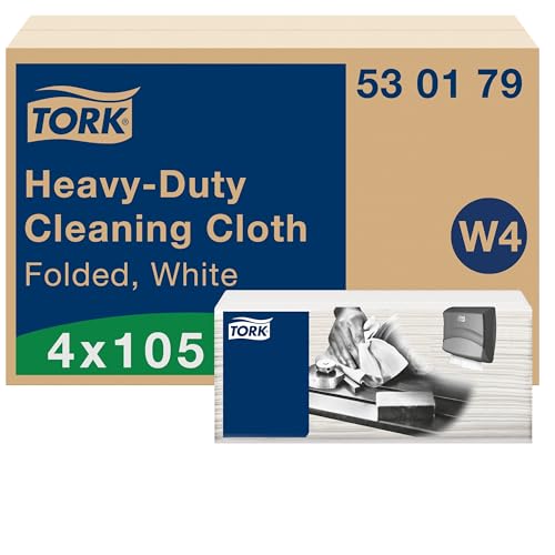 Chiffon de nettoyage Tork Heavy-Duty W4 pour éliminer graisse et saleté sans peluches