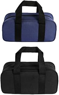 Tool Bags 2-Piece Toolbag Organizer Wide Open Mouth Storage (A, black+blue)