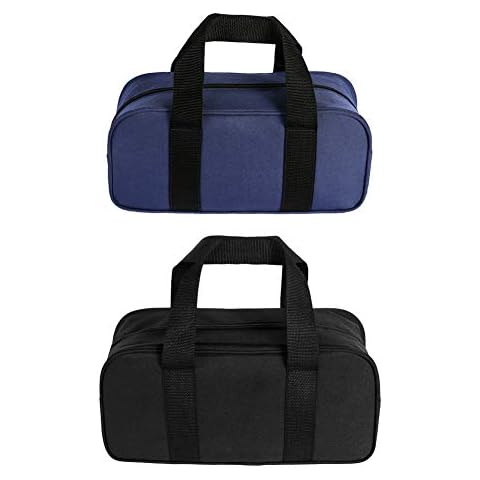 Tool Bags 2-Piece Toolbag Organizer Wide Open Mouth Storage (A, black+blue) Cover