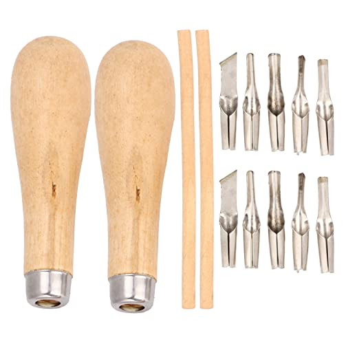 Cortador de Linóleo, Cuchillo para Carpintería Larga Vida útil Alta Dureza Ampliamente Utilizado Práctico Útil con Mango de Palo de Madera para Madera Blanda para Madera de Lino para Caucho Cover