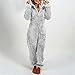 Wkishenl Adult Onesie Pajamas,Sherpa Jumpsuit Women Fuzzy Pajamas Plus Size Hooded Long Sleeve Onesie Pjs Fleece Winter Warm Playsuit Loungewear