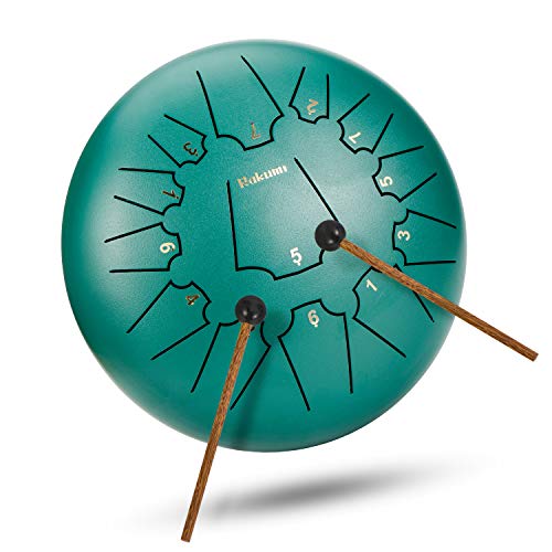 12 Inch 13 Note Titanium Steel Tongue Drum Percussion Instrument Hand Pan Drum with Drum Mallets Carry Bag