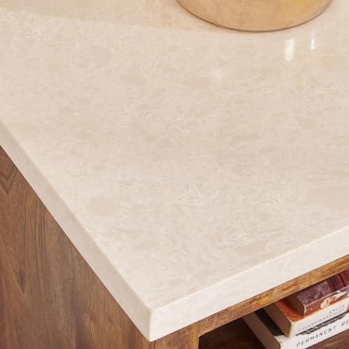 Image of Home Centre | Giza Composite Marble Top TV Unit | TV Unit for Living Room | Solid Wood | Beige | 1 Year Warranty