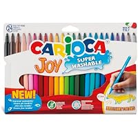 CARIOCA Joy | Caja de 24 Rotuladores de Punta Fina | Tinta