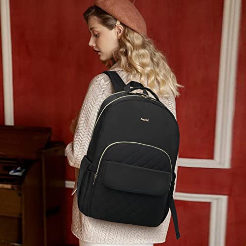 Sac à dos pour ordinateur portable de 15,6 pouces pour femme, élégant et décontracté, idéal pour les voyages, les affaires, noir – vue 6