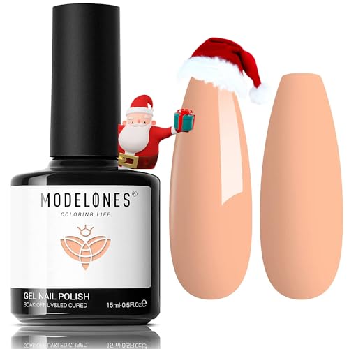 Modelones Esmalte de uñas de gel, naranja, 15 ml, pasta primaveral, suave, naranja, gel de uñas para lámpara UV/LED, duradero, manicura francesa, verano, brillante, liso