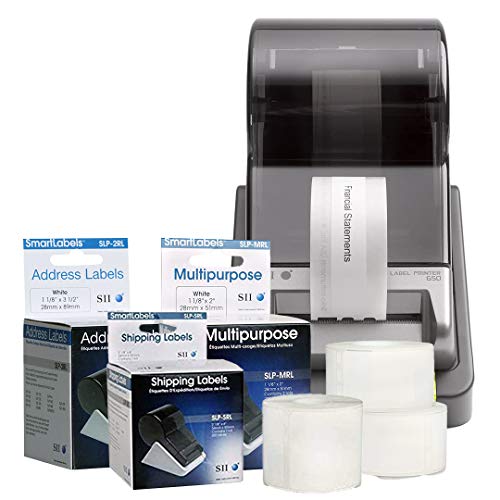 Smart Label Printer SLP650, SLP-2RL, SLP-SRL e SLP-MRL Kit compacto - Etiquetas brancas multiuso, et