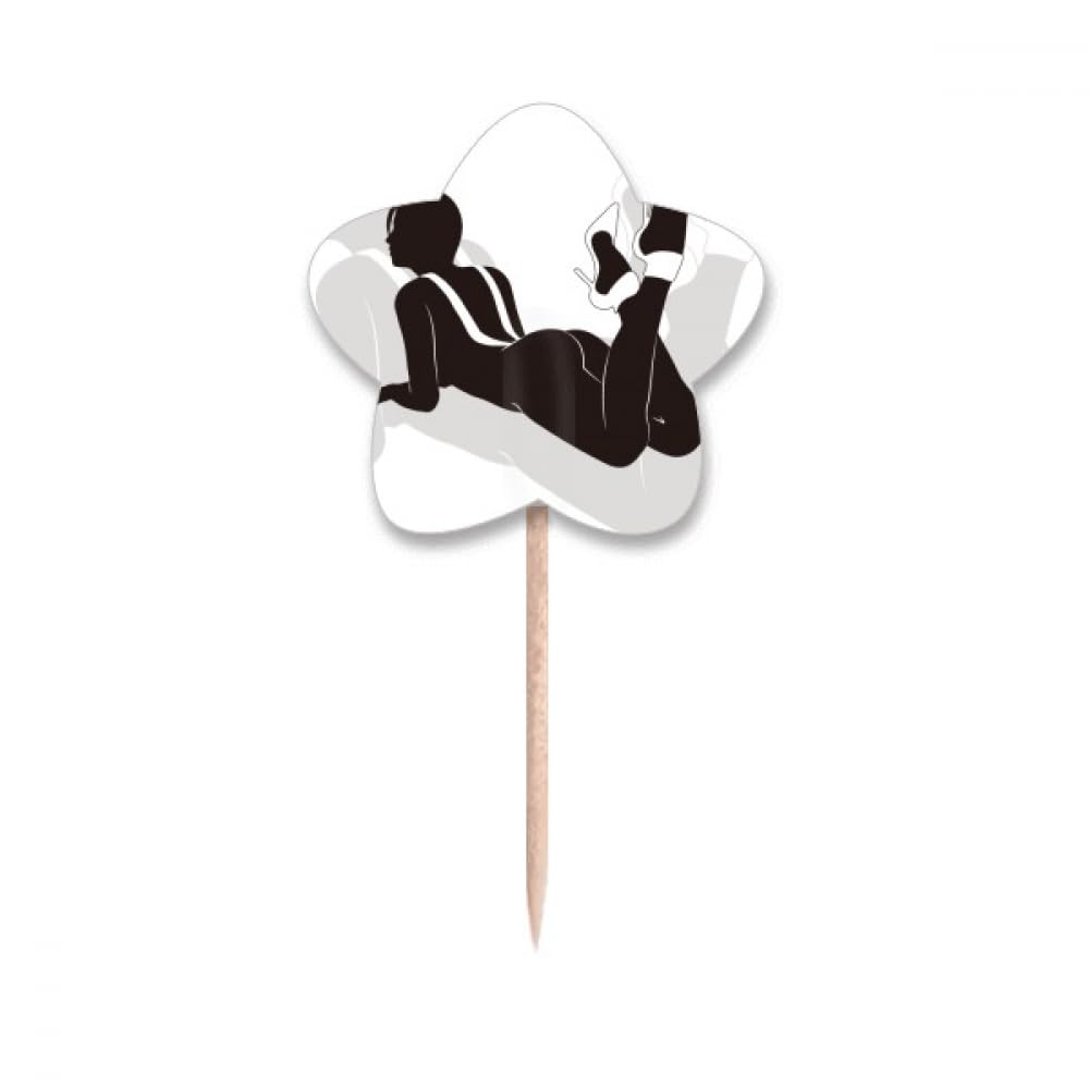 Pic cupcake retro avec cure-dent drapeau etoile pour decoration gateau