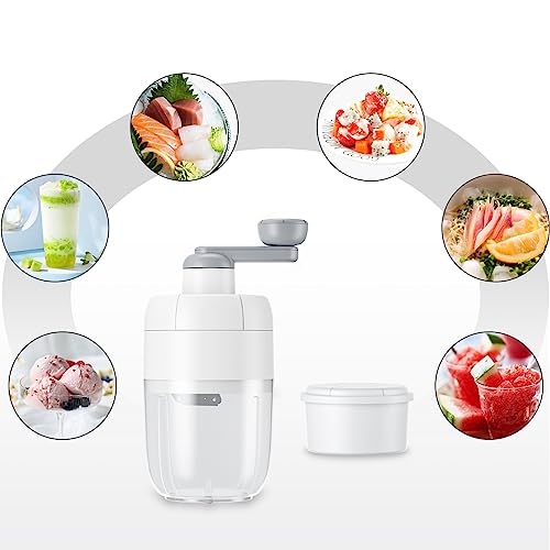 Yanpoake Ice Shaver Snow Cone Machine Portable Shaved Crushed Ice Maker Crusher with Free Ice Cube Tray for Home Outdoors - Thumbnail 6