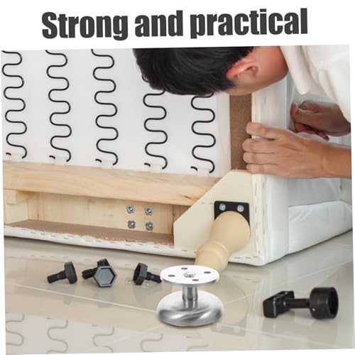 Pieds de meuble réglables acier inoxydable WOONEKY avec vis pour table et armoire x4