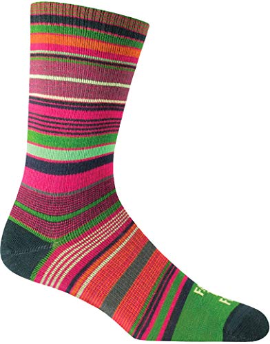 Image of Farm to Feet Ithaca Multi-Stripe Ultralight Crew Merino Wool Socks