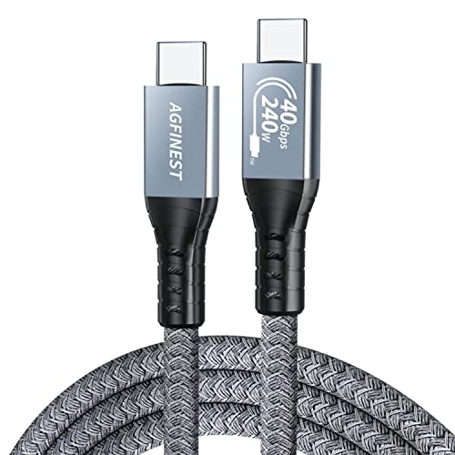 USB4 ケーブル 240W 48V/5A超急速充電 40Gbpsデータ転送 8K@60Hz映像出力 PD3.1対応 USB-IF認証thunderbolt 4 ケーブル対応 MacBook M1 M2、Mac mini、SSDなどType c多機種対応 グレー (I字型, 0.5M)の商品画像（Amazon）