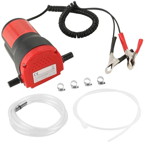 AMGSH 12V 60W Oil Change Pump Extractor, Changing Diesel Fluid Scavenge Suction Oil Transfer Pump Kit for Car, Jet Ski, Truck, Camper, Motorbike,ATV,RV, Boat, Red
