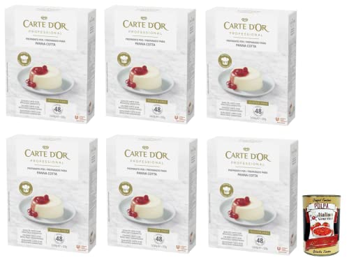 Carte d'Or Professional - Juego de 6 mezclas en polvo para Panna Cotta Cremige, sin gluten, 520 g + Italian Gourmet Polpa di Pomodoro 400 g