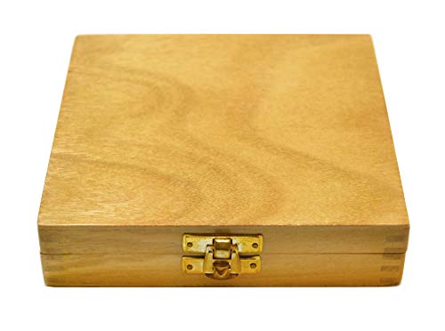 Image of EISCO 9pc Specimen Density Cube Set - 1 inch EA: Brass, Iron, Copper, Aluminum, Hardwood, Softwood, Nylon, PVC, Acrylic - Includes Wooden Storage Box
