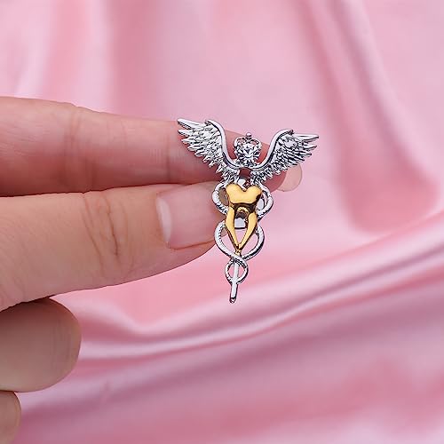 Image of Plikin 2pcs Dental Teeth Pins Brooch Medical Dentist Lapel Backpack Toothbrush Oral Care 14K Gold Plated Silver Pins Badge for Doctors Nurses