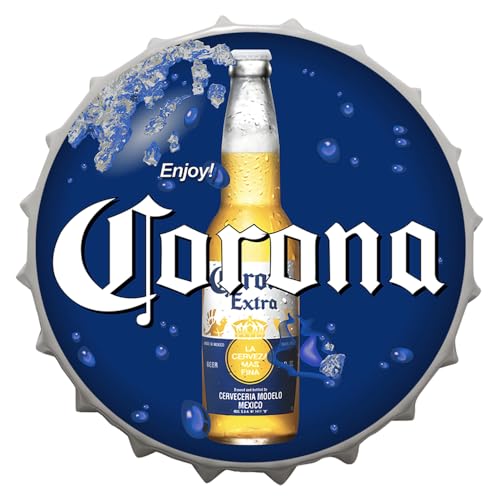 Bottle Cap Decor Signs Retro Metal Sign Man Cave Garage Kitchen Decor Bar Pub Club Cafe Home Restaurant Wall Decor Art Sign Post Signs 13.8” x 13.8”X1.5