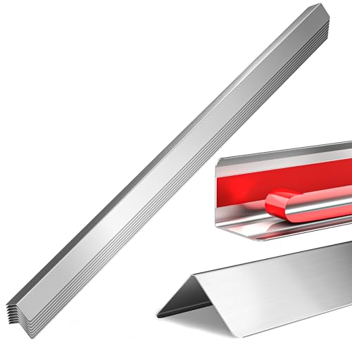 2x2x48 Inch 304 Stainless Steel Wall Corner Guards (10-Pack) Heavy Duty Rounded Corner Protector Smooth Folded Edge Design for Wall Protection 90 Angle Metal Edge Guard