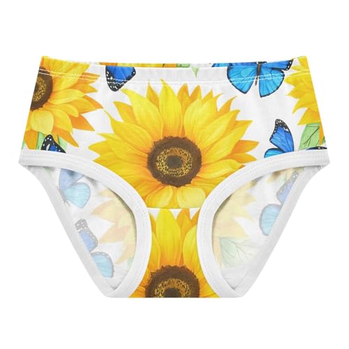 Toddler Girls Underwear 2t Cotton Panties for Girl Print Kids Briefs Undies Vibrant Yellow Sunflowers Butterflies