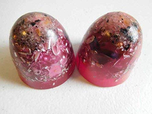 2 Pink to Green Glow Power Dome Tower Busters Crystal Orgone Generator Energy Accumulator 7.83Hz/432Hz/528Hz/Advance Harmonics Many Beautiful Ingredients and Colors!! 2pd(Pink to Green Glow)