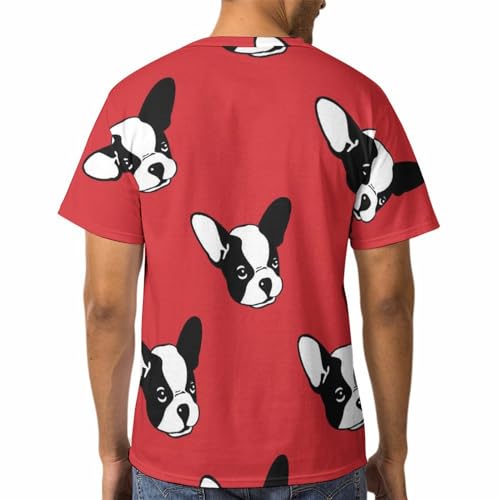 Tee shirt Bouledogue Dessin Animé homme col rond manches courtes tshirt