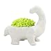 GeLive Cartoon Dinosaur Planter, Ceramic Succulent Plant Pot, Fun Animal Planter, Flower Container, Window Box, Home Decor Vase, Desktop Decorative Organizer, with Draining Hole (White)
