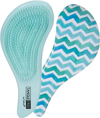 Cala New tangle free frenchie blue chevron hair brush