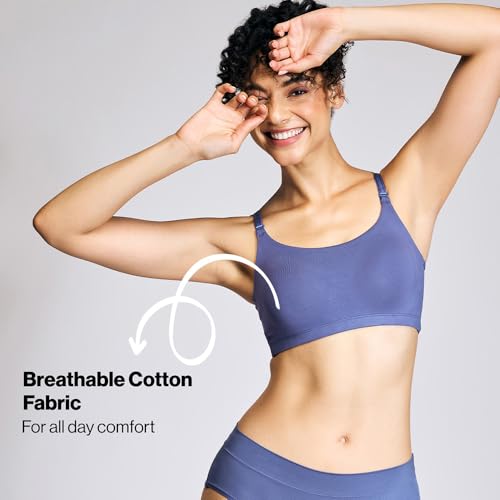 Image of NYKD NYB003 Cotton Lightly Padded Non Wired Triangle T-Shirt Bra Medium Coverage Multiway Detachable Straps All Day Comfort