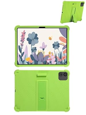 Case for HUION Kamvas Slate 13 Tablet 12.7 Inch, FJIASTB Soft Silicone Kids Friendly Protective Cover with Adjustable Stand, Drop-Proof (Green)