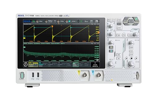 RIGOL DHO1104 Osciloscopio Digital, 4 canales analógicos, 12 bits, 100 MHz, 2 GSa/s, 1,500,000 wfms/s, 50 Mpts, pantalla táctil de 10.1 pulgadas, garantía de 3 años.