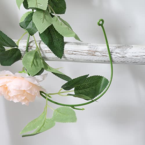 Duovlo 8.2Ft Artificial Peony Flower Garland Hanging Greenery Vine Silk Floral Vine Home Wedding Arch Wall Craft Arrangement Decorations,Pack Of 2 (Champagne) #TOP1