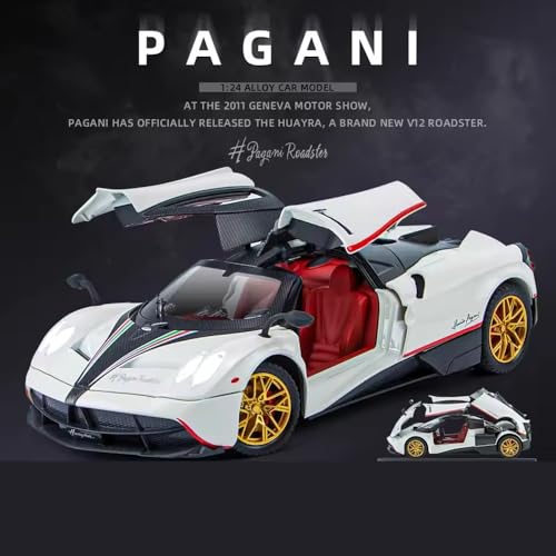 Image of Pagani Huayra 1:32 Scale Die-Cast Metal Car Toy with Pull-Back Action, Openable Doors, Lights & Sound - Premium Collectible Model Car for Kids & Adults Gift [Color As Per Stock]