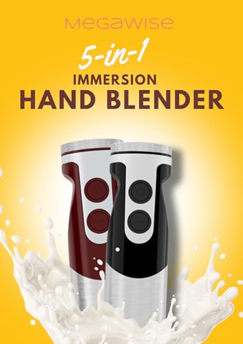 image for MegaWise Pro Titanium Reinforced 5 in1 Immersion Hand Blender, Powerfu