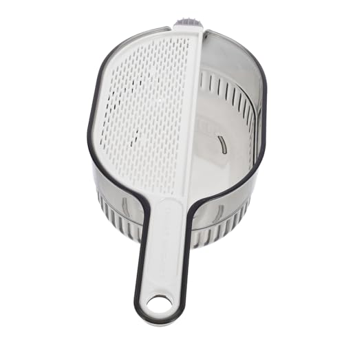 DECORNIJIA Colador con Asa para Lavar Arroz y Frutas Escurridor Pequeño Multifuncional para Cocina Cuenco Drenaje para Verduras Diseño Antideslizante y Fácil de Usar Cesta de Lavado Gris