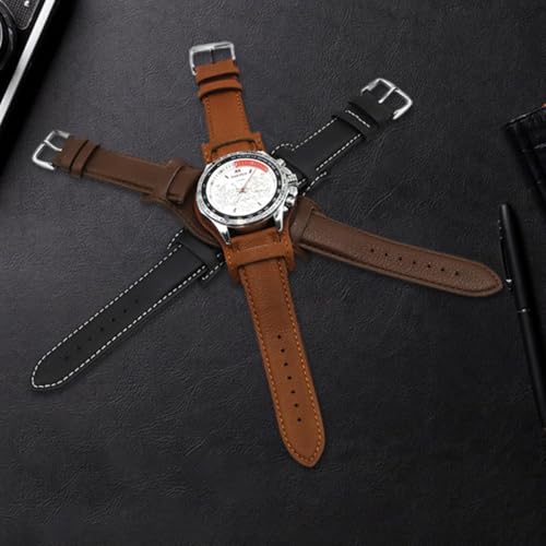 Bracelet montre 16mm cuir marron classique confortable - 5