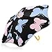 miaozhen Fashion Butterfly Blue Pink Rose Flower Kids Umbrella for Girls and Boys Rain Sun and Wind Protection Umbrella with Reflective Strip for rain windproof outdoor Paraguas de viaje a prueba de