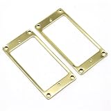 Lot de 2 anneaux de montage en métal pour Humbucker   Couverture plate pour guitare électrique Gibson LP/SG   Accessoires de rechange 92 x 46 mm (doré)