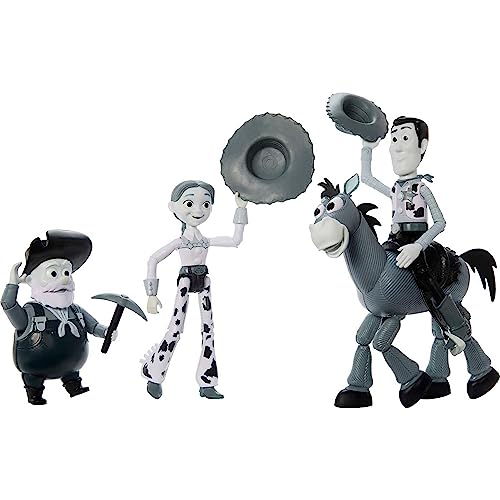 Mattel HNN47 Disney And Pixar Toy Story Set Of 4 Action Figures With Mon0Chromatic Woody thumb #2
